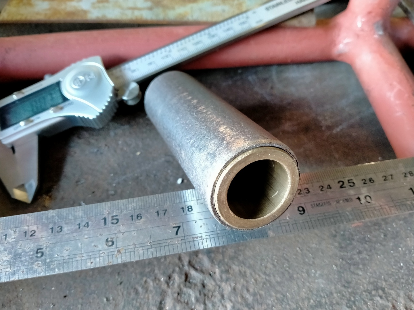 Brass bushes fitted into the sliding...