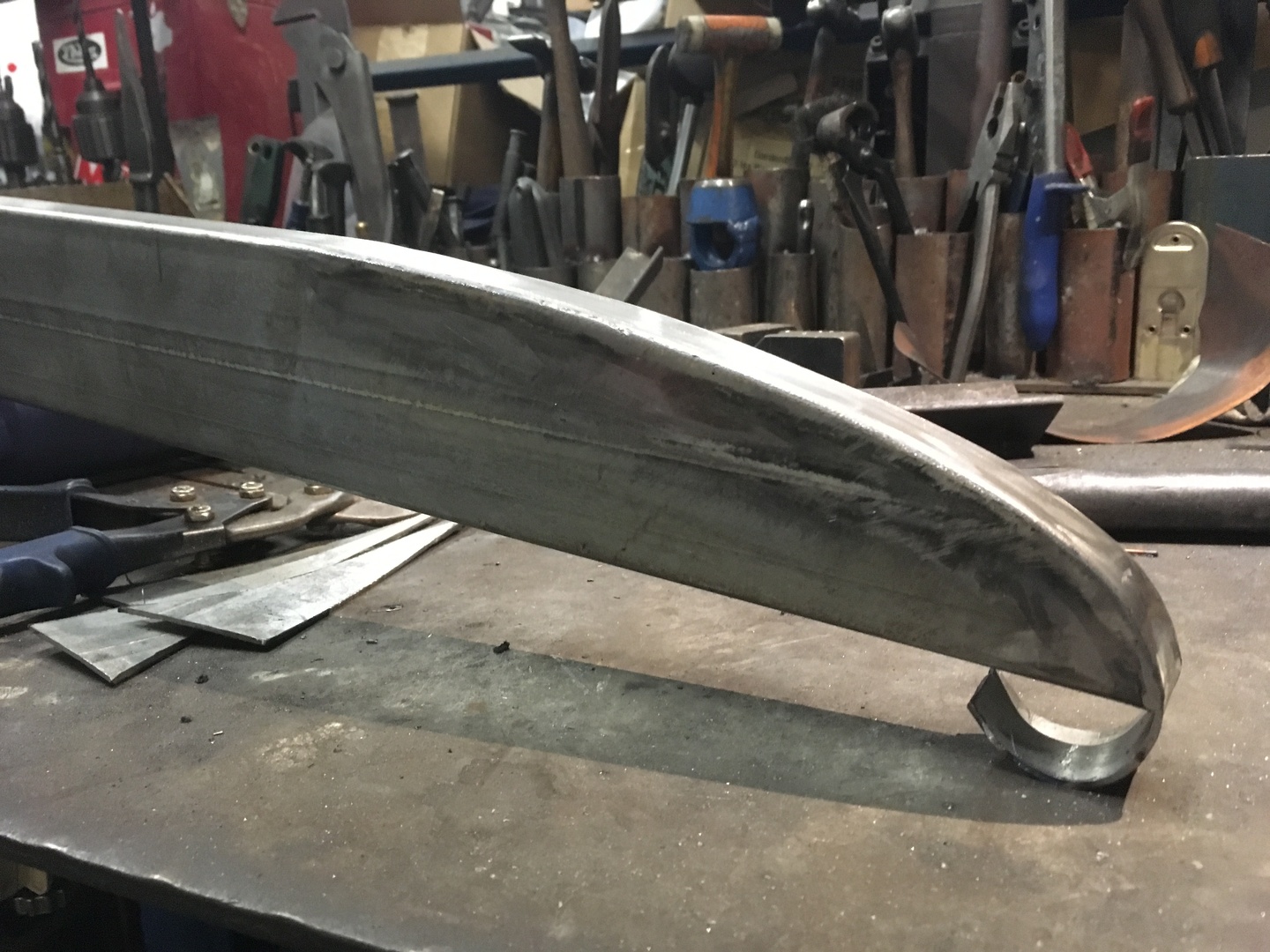 Step #5 dress the weld back to smooth it all off