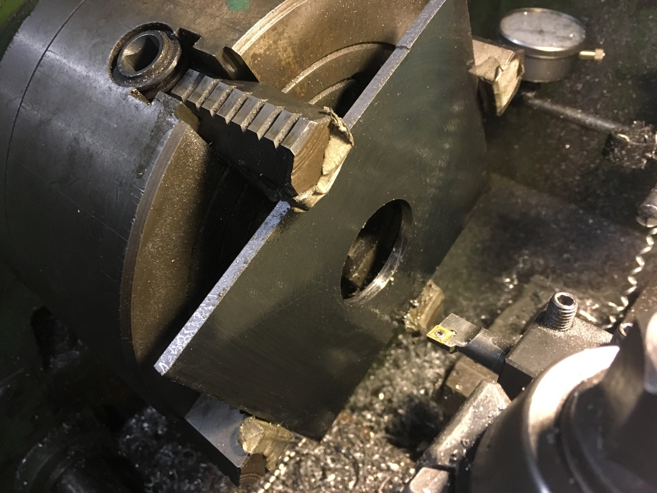 Boring out the hub flange