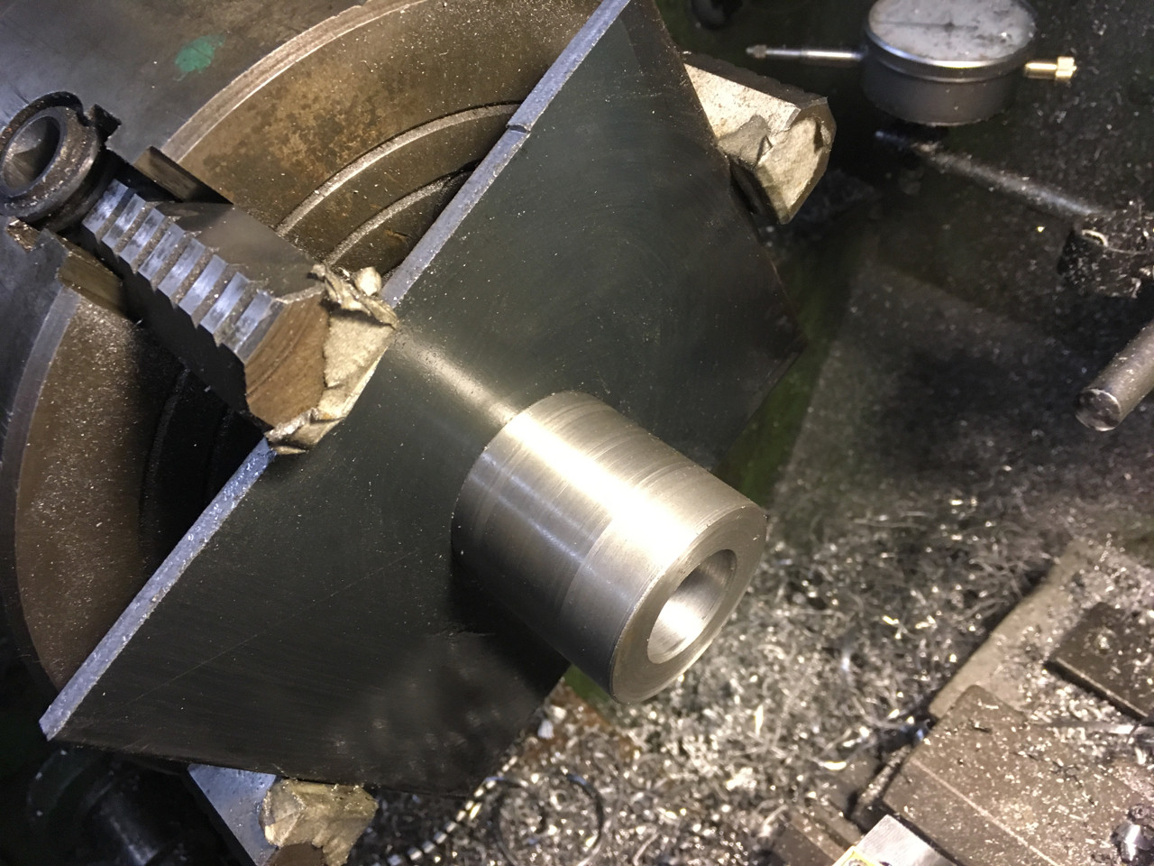 Spigot fitted into flange